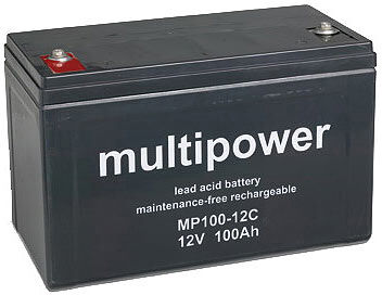 Multipower AGM Bleiakku mit 100 Ah / 12 V, zyklenfest, M6-Anschluss