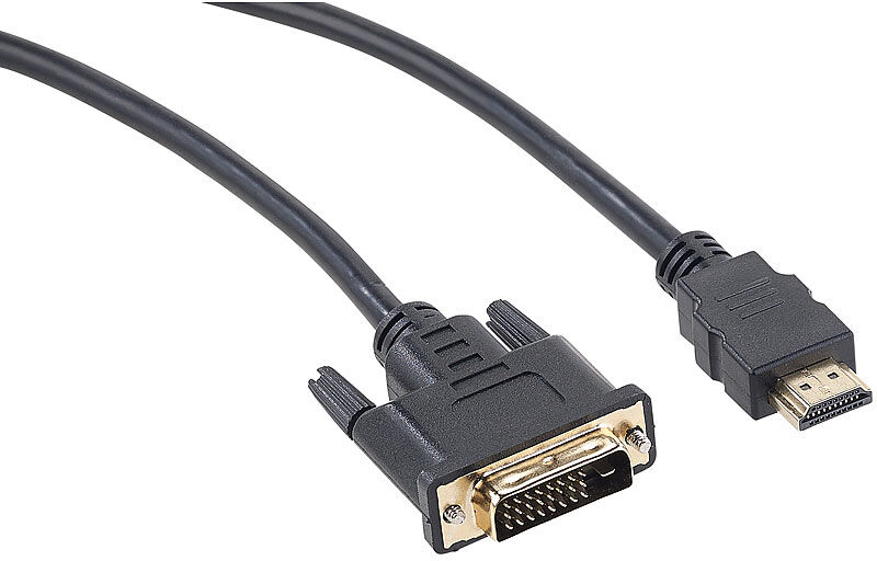 auvisio Adapterkabel HDMI auf DVI-D Dual-Link, schwarz, 3 m