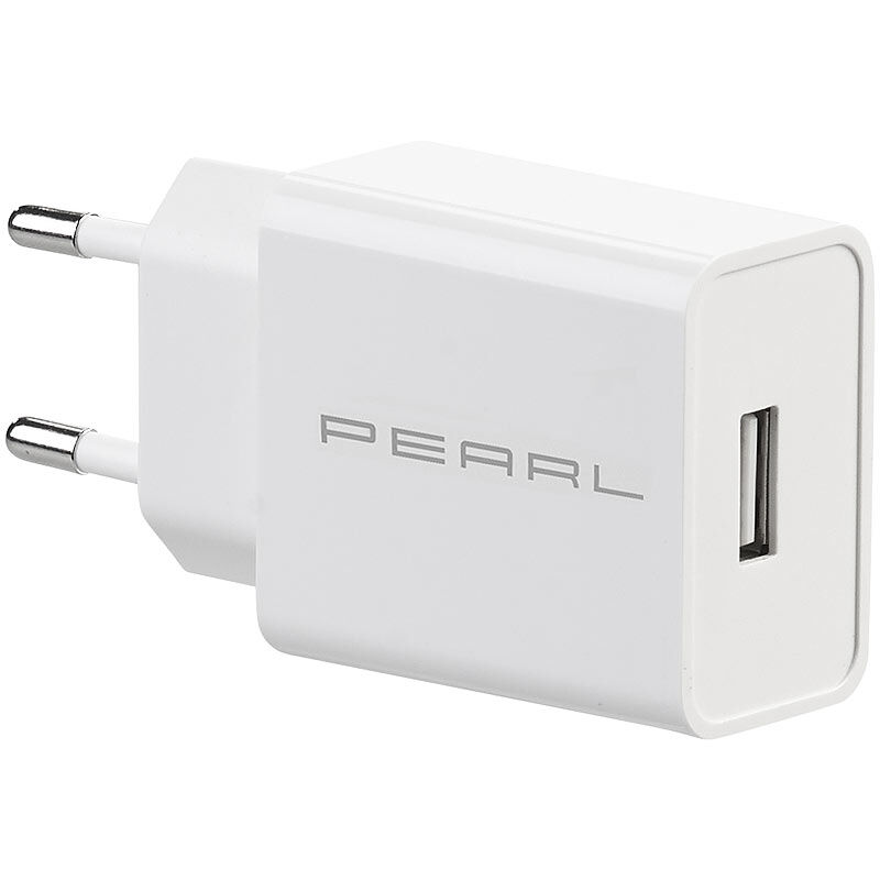 Pearl USB-Netzteil für Mobilgeräte wie Smartphones, 2,1 A / 10,5 W, weiß