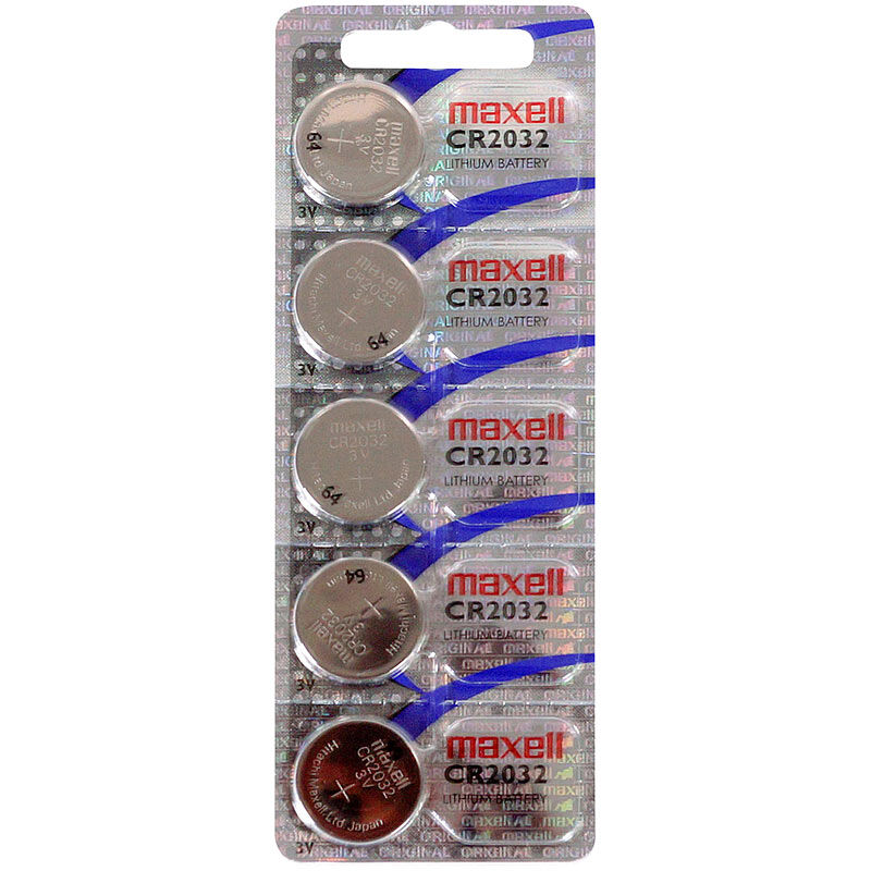 Maxell Lithium Knopfzellen CR2032, 3 V, 220 mAh, 5er-Sparpack