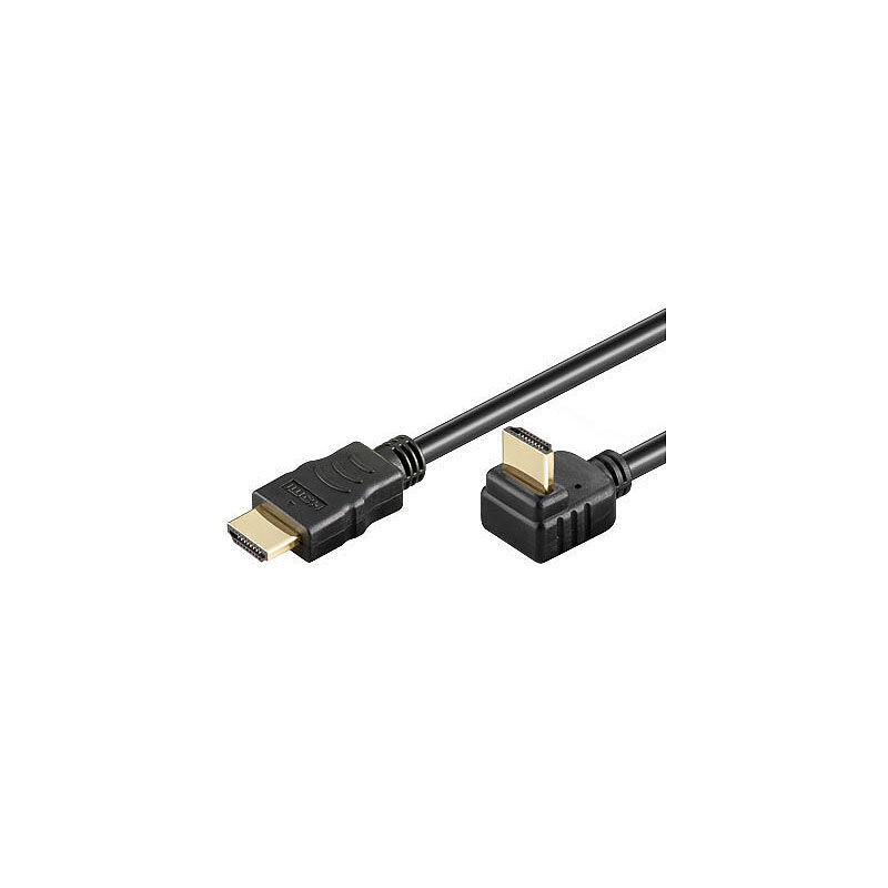 auvisio HDMI-Kabel, vergoldeter Stecker, 90° gewinkelt, 2 m