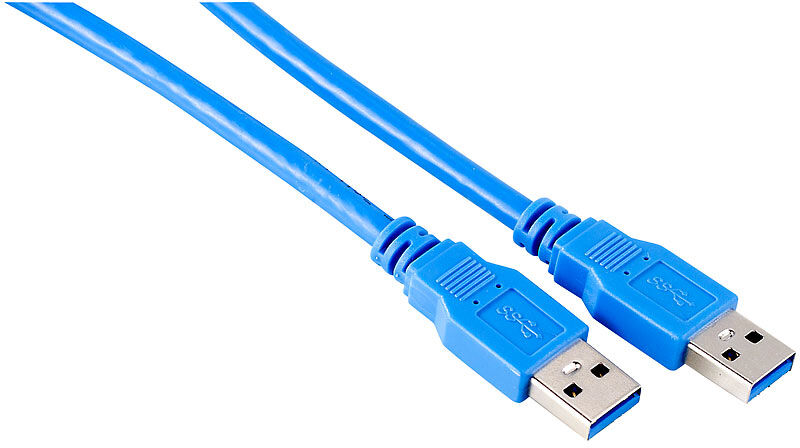 c-enter USB-3.0-Kabel Super-Speed Typ A Stecker auf Stecker, 1,8 m, blau