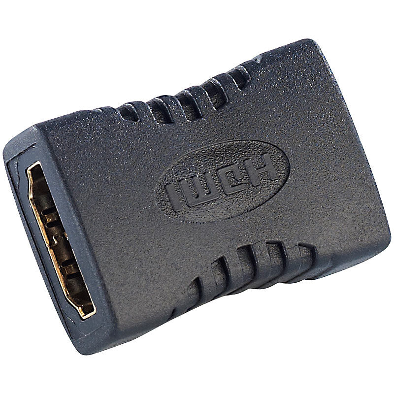 auvisio Kupplung für HDMI-Kabel, 2x HDMI-Buchse, vergoldet