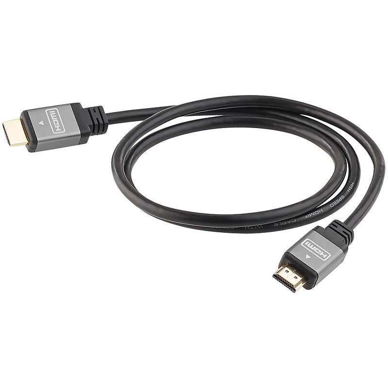 auvisio High-Speed-HDMI-2.0a-Kabel für 4K, 3D & Full HD, HEC, 1 m