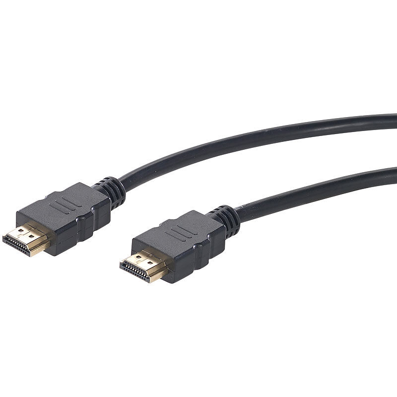 auvisio High-Speed-HDMI-Kabel für 4K, 3D & Full HD, HEC, schwarz, 3 m