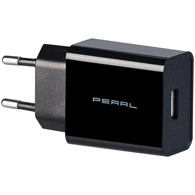 Pearl USB-Netzteil für Mobilgeräte, 2,1 A / 10,5 Watt, schwarz