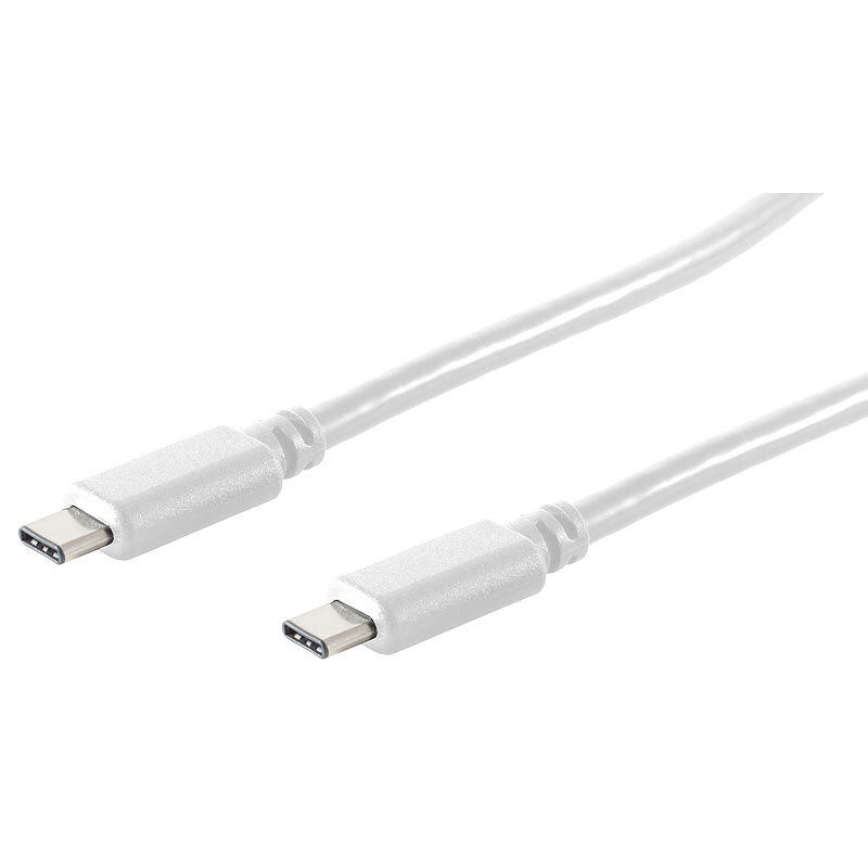 c-enter USB-Kabel Typ C auf Typ C, USB 3.1 Gen 2, weiß, 150 cm, bis 3 A