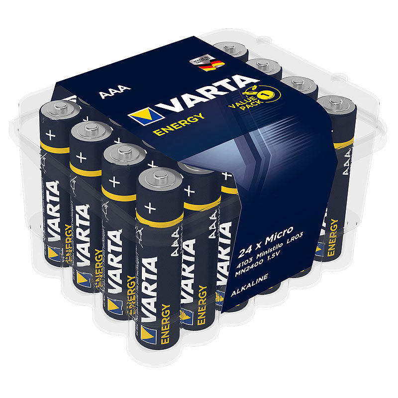 Varta Energy Alkaline-Batterien Typ AAA / Micro, 1,5 V, 24er-Set