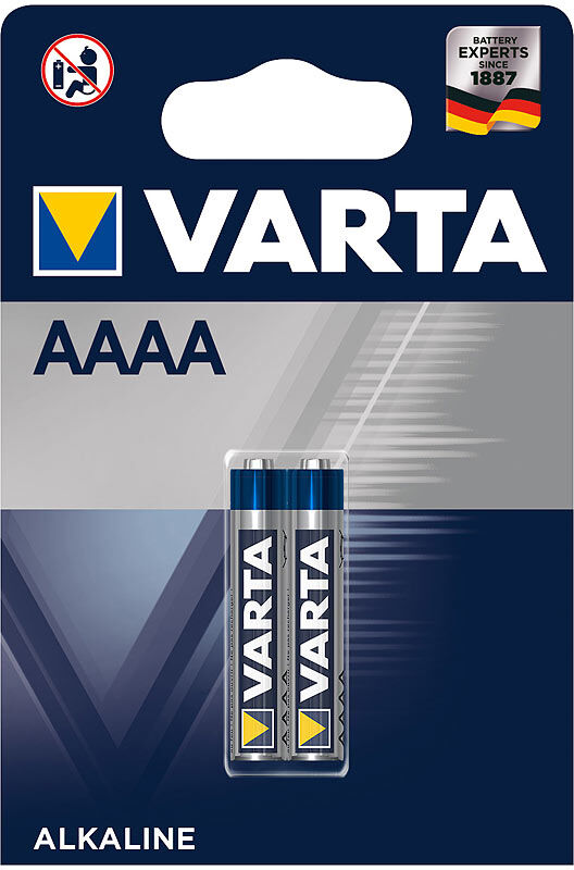 Varta Electronics Alkaline-Batterie, Typ AAAA/Mini/LR61, 1,5 V, 2er-Set