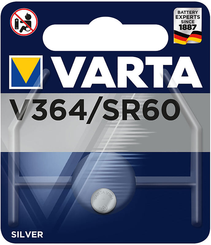 Varta Electronics SilverOxide-Knopfzelle, Typ 364 / SR60, 17 mAh, 1,55 Volt