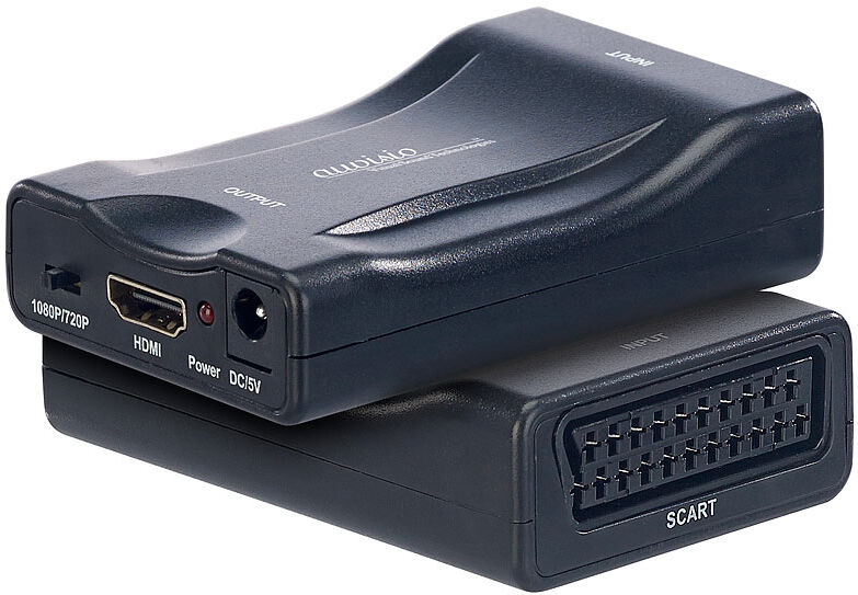 auvisio SCART-auf-HDMI-Adapter / Konverter mit USB-Ladekabel, 720p/1080p