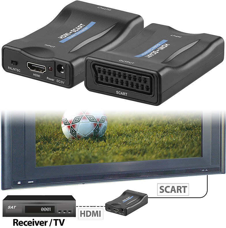 auvisio HDMI-auf-SCART-Adapter mit USB-Stromversorgung