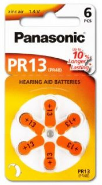 Panasonic PR 13 Hörgerätezellen Zinc Air 6er Rad