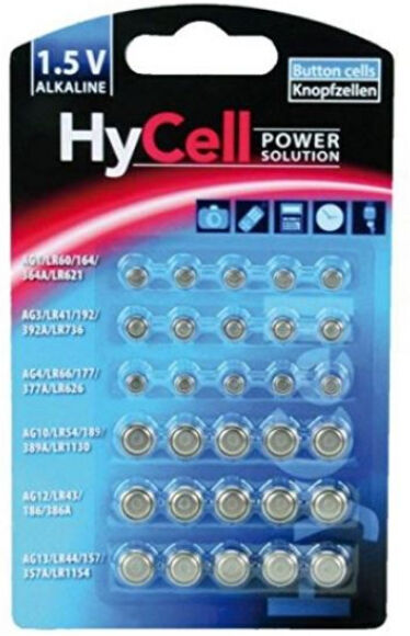 HyCell Alkaline Knopfzellen-Set - 30-teilig