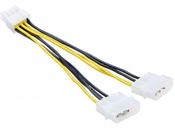 InLine 26628C - Stromadapter intern, 2x 4pol zu 8pol für PCIe (PCI-Express) Grafikkarten