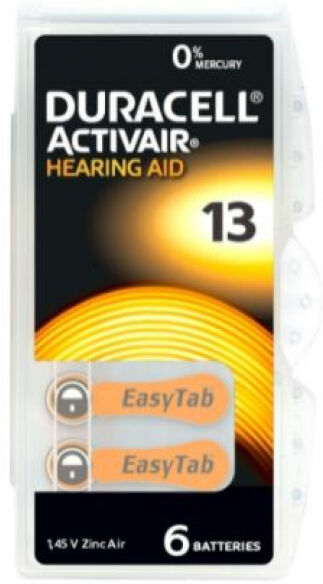 Duracell Zinc Air Hearing Aid 13 / 1.45v Batterie - 6er