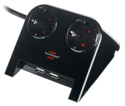 Brennenstuhl Desktop-Power Split 2 Way BK