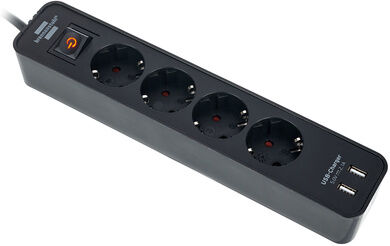 Brennenstuhl Ecolor Power Strip 4Way USB BK