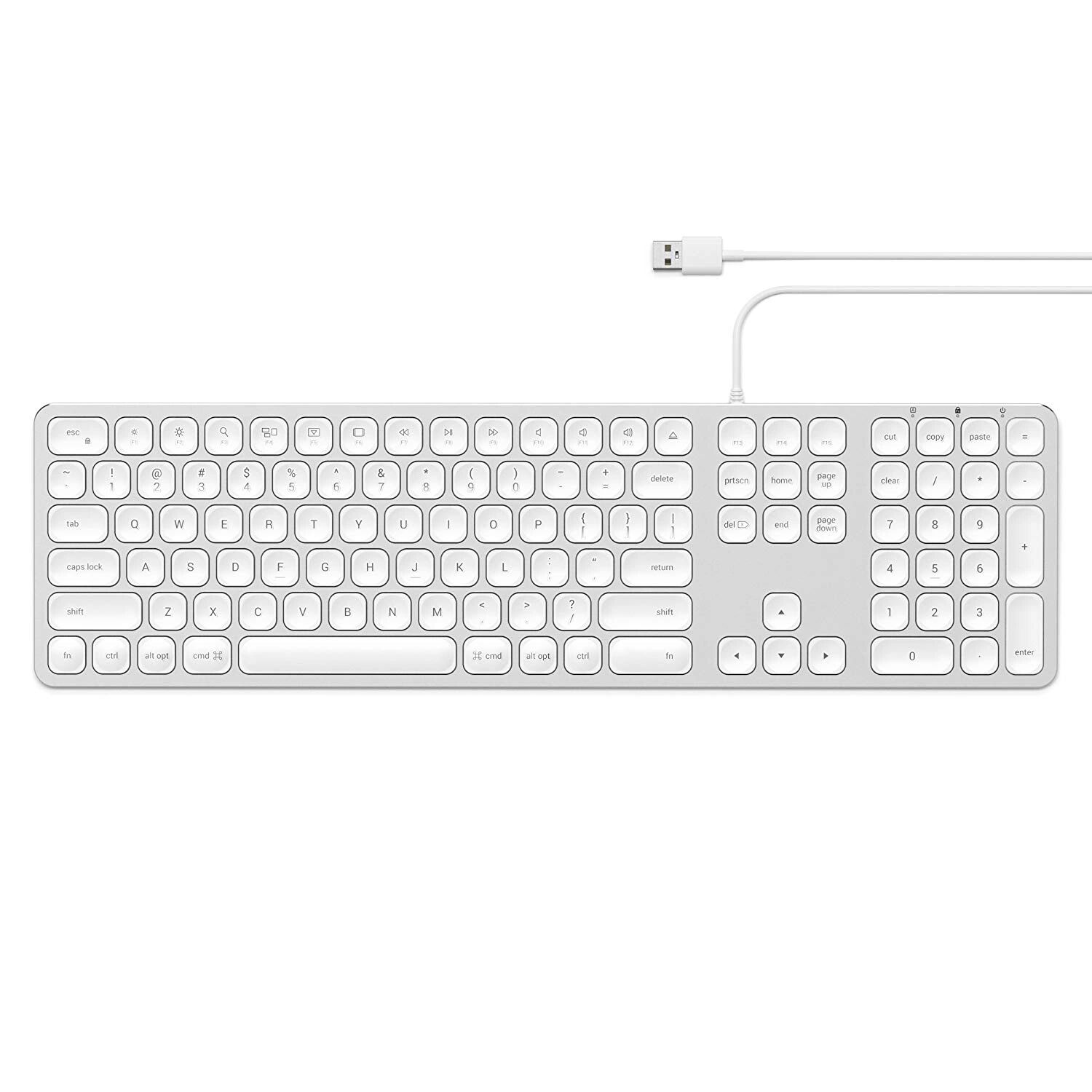 Satechi USB klávesnice pro Mac - Satechi, Aluminum Wired Keyboard Silver