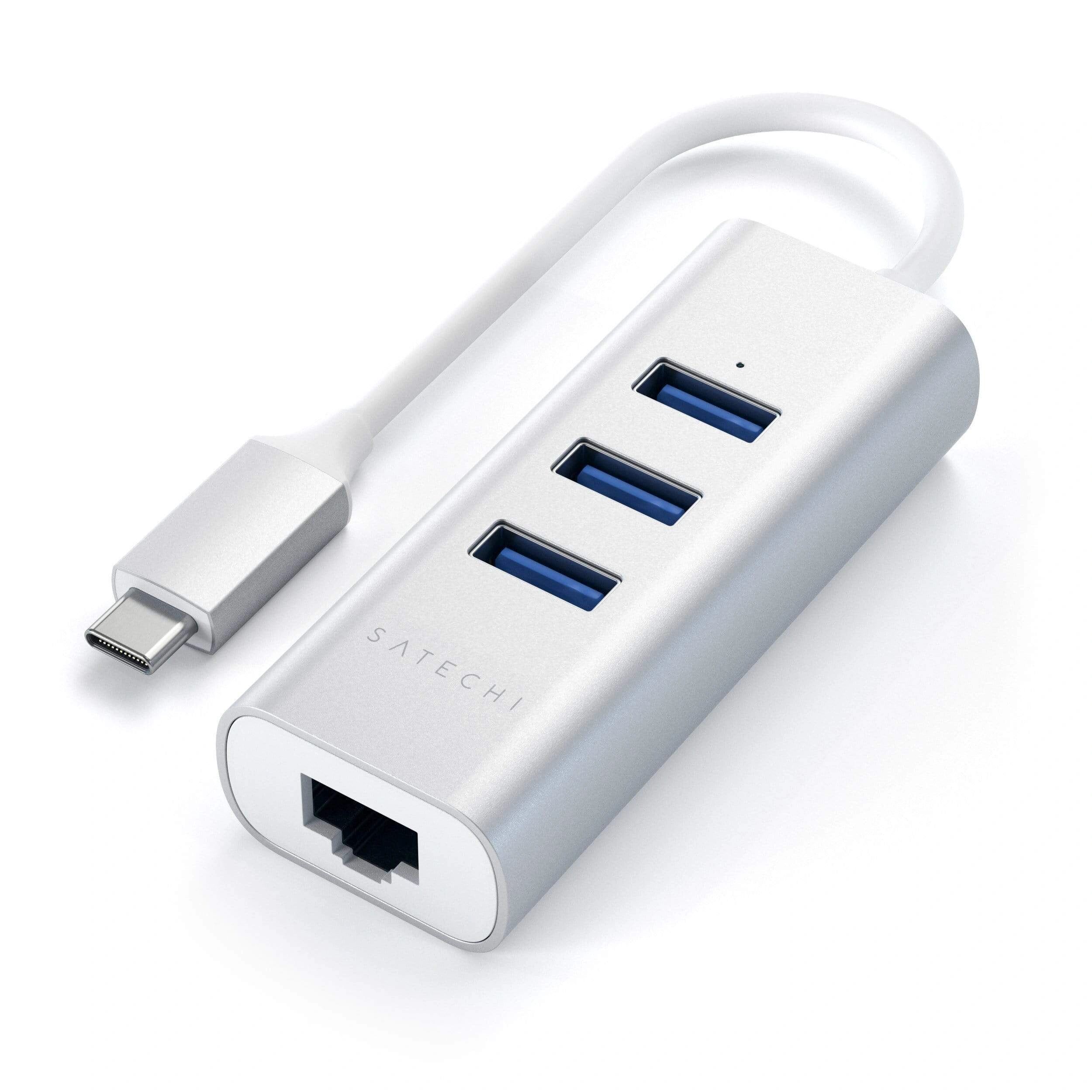 Satechi Redukce / adaptér - Satechi, Aluminium USB-C Hub (3x USB 3.0,Ethernet) Silver