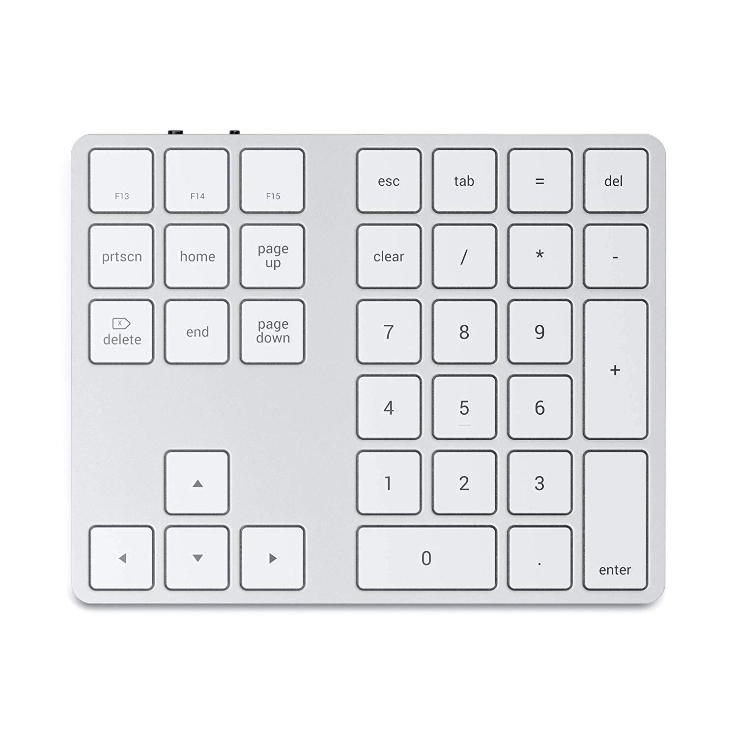 Satechi Bezdrátová číselná klávesnice pro Mac / iPad / iPhone - Satechi, Extended Wireless Keypad Silver