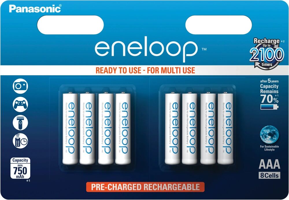 GE Baterie AAA/HR03 800mAh Panasonic ENELOOP 8ks (blistr)