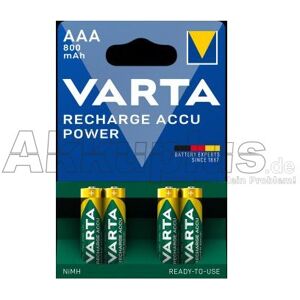 Varta - Ready2Use - AAA Micro / HR03 / 56703 - 1,2 Volt 800mAh NiMH Akku - 4er Blister