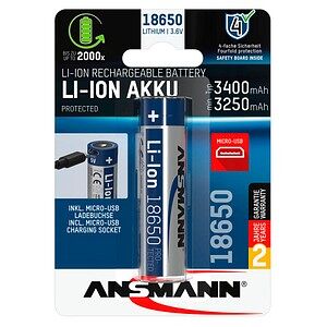 ANSMANN Akku 18650 Micro-USB 18650 3.400 mAh