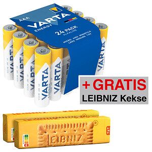 AKTION: 24 VARTA Batterien ENERGY Micro AAA 1,5 V + GRATIS LEIBNIZ Original Butterkeks 2x 200g