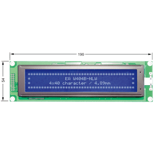 DISPLAY VISIONS LCD 404B BL - LCD-Modul, 4x40, H:4,9mm, bl/ws, m.Bel.