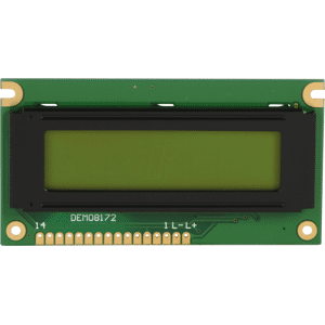 DISPLAY ELEKTRONIK LCD-PM 1X8-11 A - LCD-Modul, 1x8, H:10,8mm, ge/gn, m.Bel.