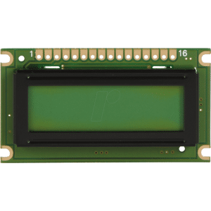 DISPLAY ELEKTRONIK LCD-PM 1X8-8 A - LCD-Modul, 1x8, H:7,9mm, ge/gn, m.Bel.