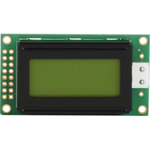 DISPLAY ELEKTRONIK LCD-PM 2X8-5 A - LCD-Modul, 2x8, H:5,0mm, ge/gn, m.Bel.