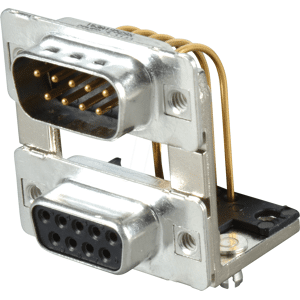 CONEC D-SUB DP 18 STBU - D-SUB, Dual Port, Stecker-Buchse, 2x 9-polig