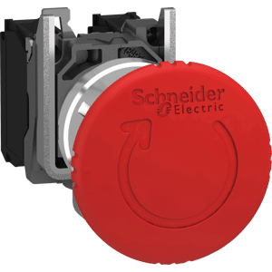 Schneider Electric XB4BS8444 - Pilzdrucktaster, Not-Aus, 2 Öffner für Ø 22 mm