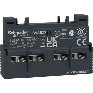 Schneider Electric GVAE20 - Hilfsschalter, TeSys GVAE, 2 NC, front
