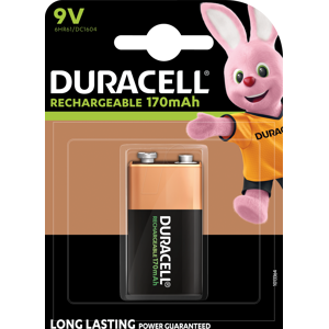 Duracell DURA NIMH E1 - NiMH Akku, 9-V-Block, 170 mAh, 1er-Pack