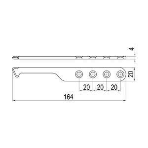 Abs Mitnehmerhaken-Gegenstück SF - 164 x 20 x 4 mm