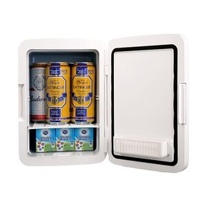 VEVOR 10 L / 12 Dosen Mini Kühlschrank, 2 in 1 Kleiner Kühlschrank Kühl- und Heizfunktion, Schloss Kompakter Getränkekühlschrank 9 V DC / 220 V AC für Büros und Schlafsäle, Getränke, Kosmetik, Schwarz