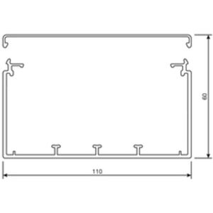 2 Meter Hager Installationskanal pvc lf, 60 x 110 x 2.000 mm, verkehrsweiß