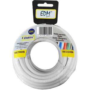 EDM E3/28031 Carrete Paralelo 2X1,5Mm Blanco 5Mts (Audio)