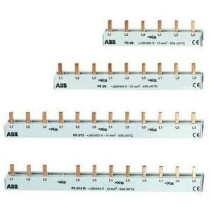 ABB - Phasenschiene 3ph Pro m 212mm 10qmm 63A Stift isoliert PS3/12FI - grau