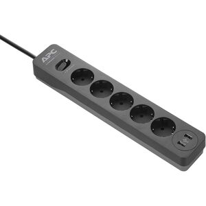APC Essential SurgeArrest 5 Outlet 2 USB Ports Black 230V Germany
