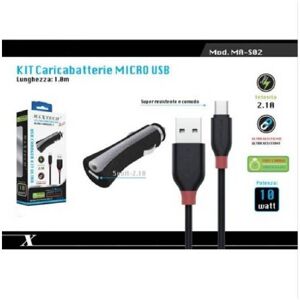 Trade Shop Traesio - auto-ladegerät-kit mit micro-usb-kabel 1MT 10WATT MA-S02 maxtech