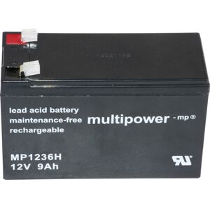 PCE Multipower PB-12-9-6,35 MP1236H Bleiakku 12 v 9 Ah Blei-Vlies (agm) (b x h x t) 151 x 102 x 65 mm Fl