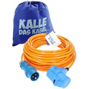 KALLE DAS KABEL Kalle Verlängerungskabel cee 230V 16A 2,5mm² Winkel Extreme Signal Orange IP44 20 Meter