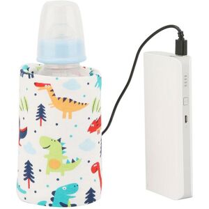 USB-Babyflaschenwärmer, tragbare Cartoon-Milchflasche, Reise-Heizabdeckung, isolierender Thermostat für Zuhause, Dinosaurier-Muster - Dewin