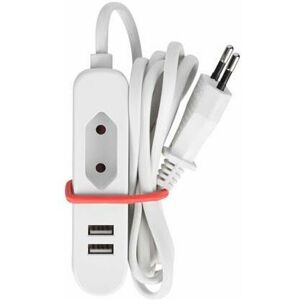 Perel Steckdosenleiste Mit 1 Eurostecker Und 2 Usb-Ports - Ideal Für Unterwegs