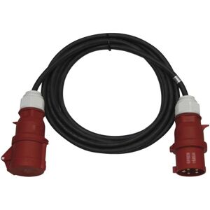 CEE-Verlängerungskabel 20m 5-polig Stecker, 5x 32 a, 400V, 22 000 w, 4 mm2, IP44 wasserdichtes Gummikabel, Starkstromkabel schwarz, PM1104 - Emos