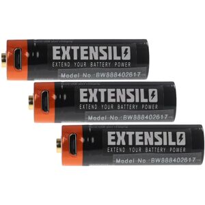 3x aa Mignon Akkus mit Micro USB-Anschluss (920 mAh, 1,5 v, Li-Ion) - Extensilo